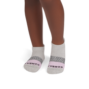 Bombas Junior Tri-Block Ankle Socks 6-Pack - Kids Seamless Toe Gripper Socks