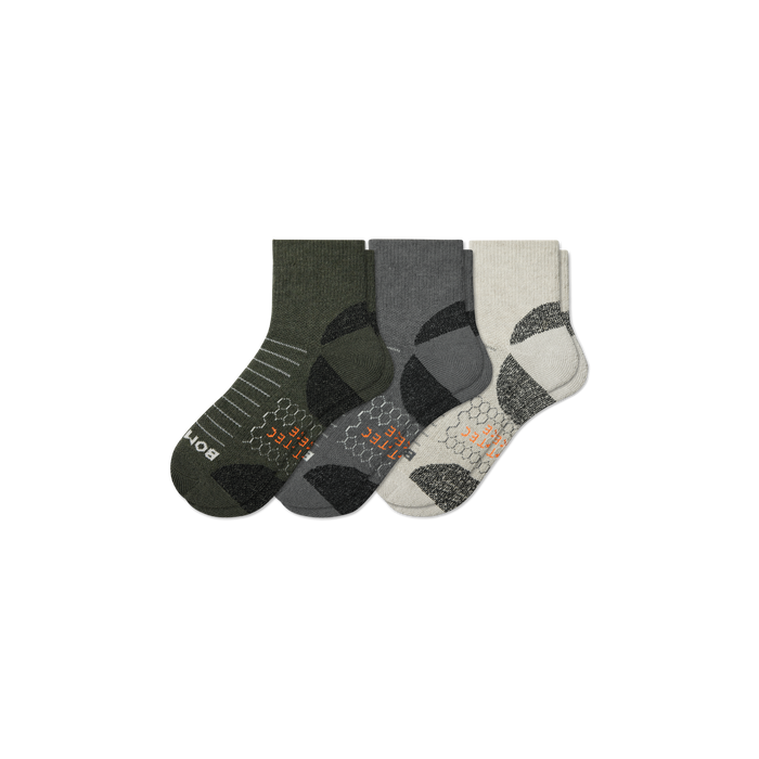 Bombas Men's Hiking Quarter Sock 3-Pack