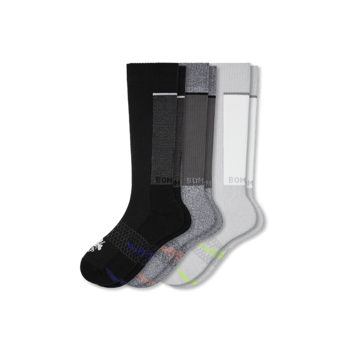 Bombas Men's Medical Grade Compression Knee High Socks 3-Pack 20-30mmHg