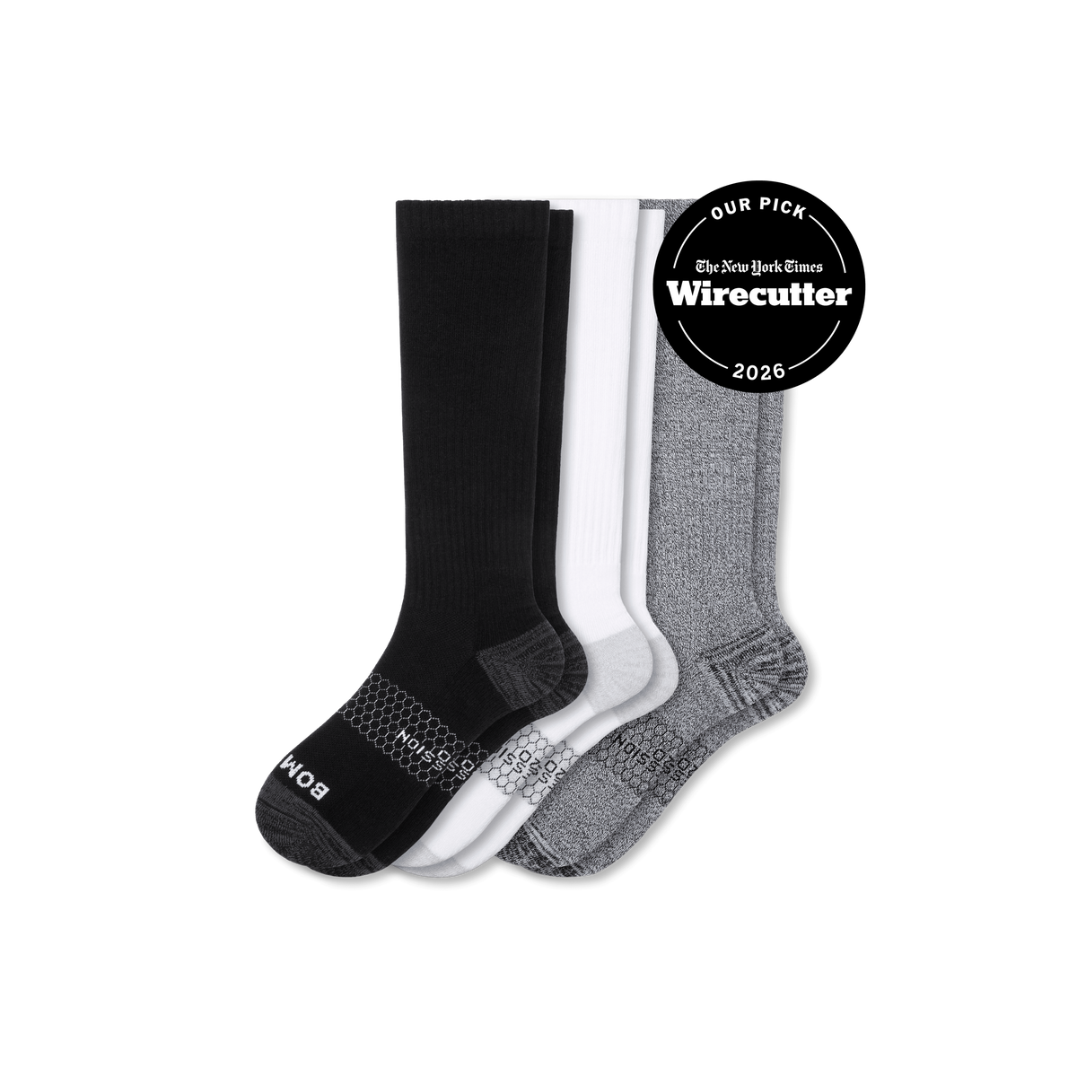 Bombas Men's Everyday Compression Knee High Socks 3-Pack 15-20mmHg