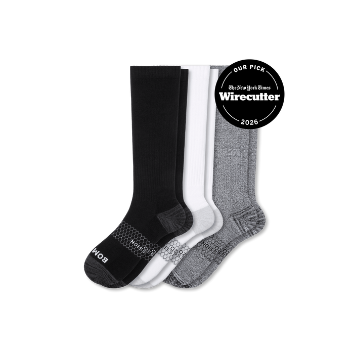 Bombas Men's Everyday Compression Knee High Socks 3-Pack 15-20mmHg