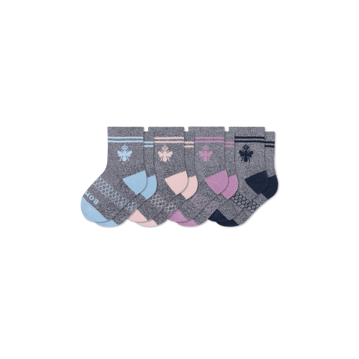 Bombas Junior Originals Calf Socks 4-Pack - Kids Seamless Cotton Socks