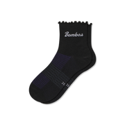 Bombas Women's UltraLite Ruffle Sport Quarter Socks, Lightweight Running Socks