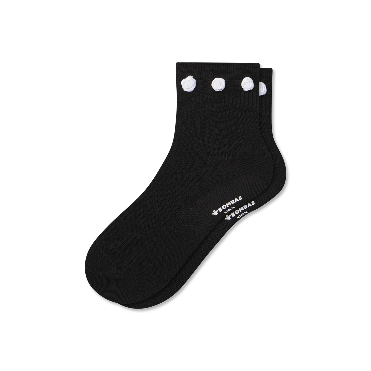 Bombas Women's Rosette True Rib Quarter Socks