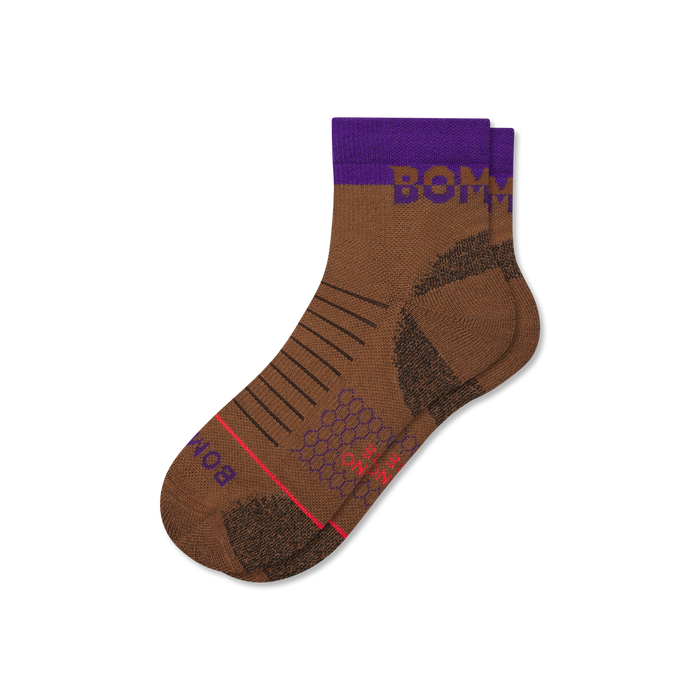 Bombas Women's Merino Wool Blend Hiking Quarter Socks, Cushioned Trail Socks