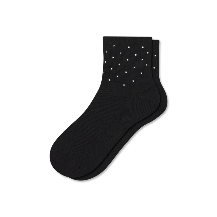 Bombas Women's Rhinestone Rib Quarter Socks