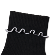 Bombas Women's Ruffle Rib Half Calf Socks - Lightweight Frilled Cuff Socks