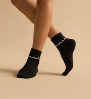 Bombas Women's Ruffle Rib Half Calf Socks - Lightweight Frilled Cuff Socks