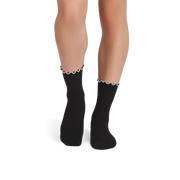 Bombas Women's Ruffle Rib Half Calf Socks - Lightweight Frilled Cuff Socks