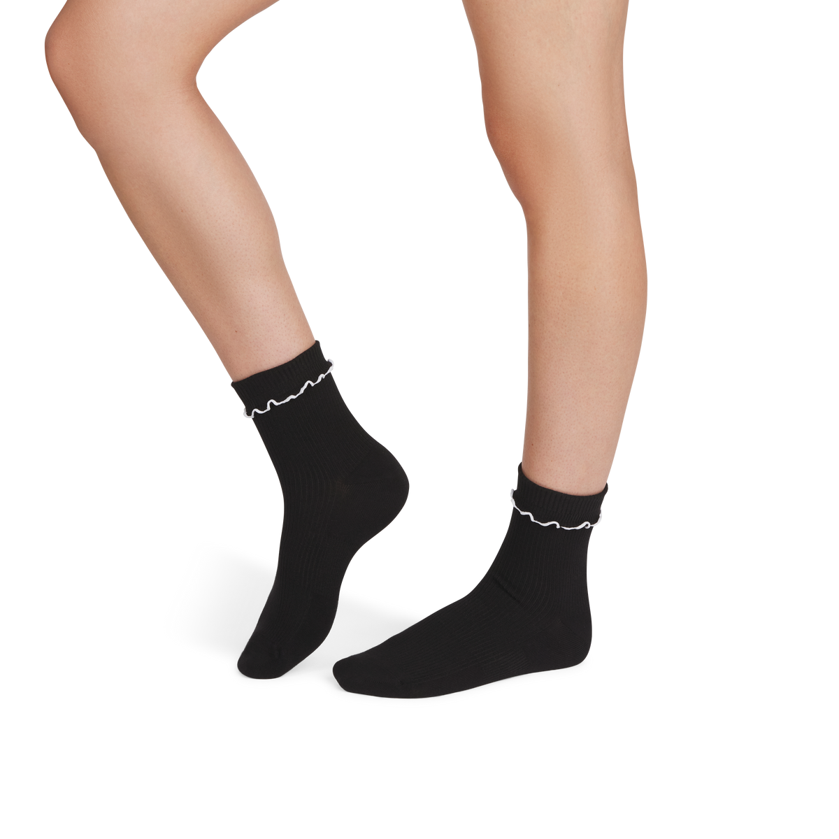 Bombas Women's Ruffle Rib Half Calf Socks - Lightweight Frilled Cuff Socks