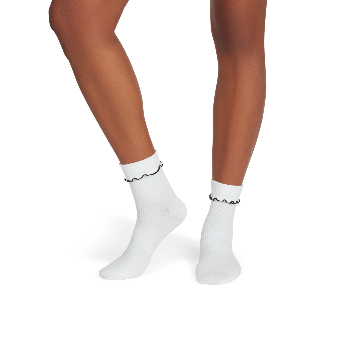 Bombas Women's Ruffle Rib Half Calf Socks 4-Pack - Lightweight Frilled Cuff Socks