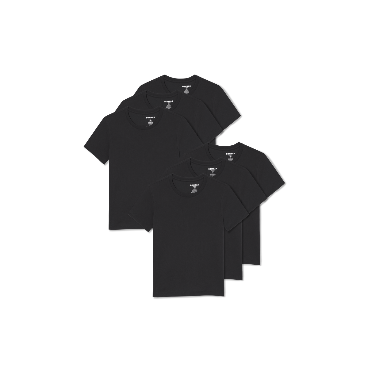 Bombas Women's Pima Cotton Slim Crew Neck T-Shirt 6-Pack