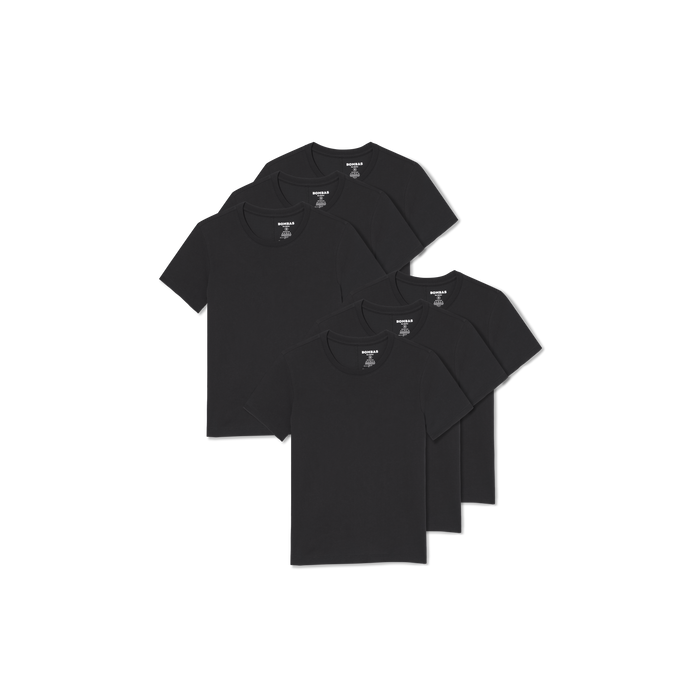 Bombas Women's Pima Cotton Slim Crew Neck T-Shirt 6-Pack
