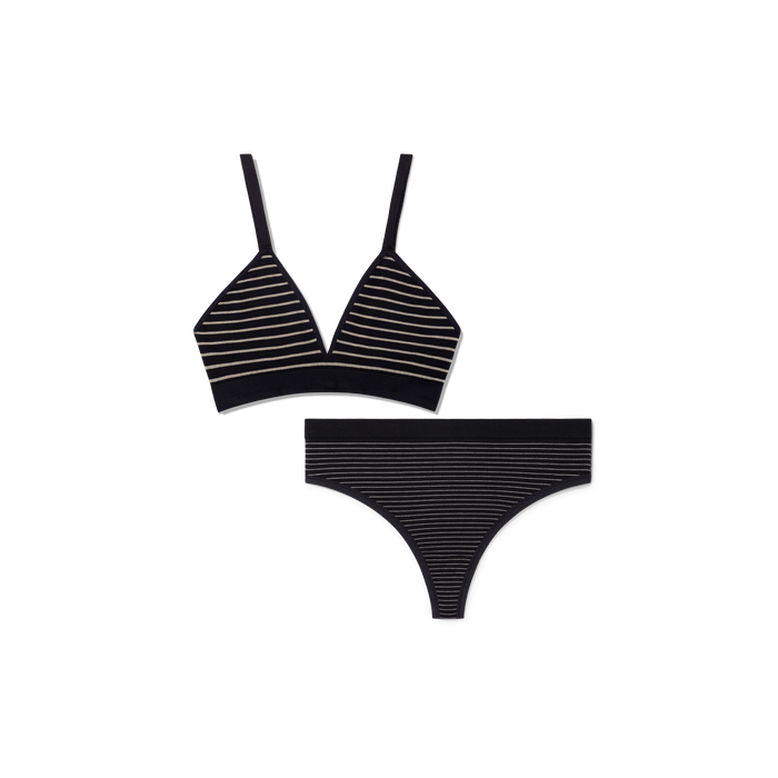 Bombas Women's Seamless Triangle Bralette + Thong Pack