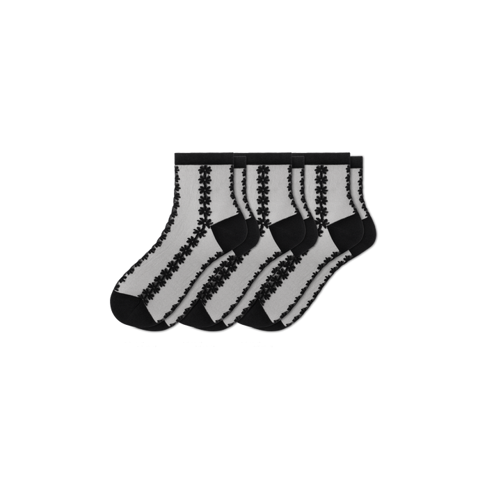 Bombas Women's Sheer Quarter Sock 3-Pack