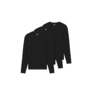 Bombas Men's Merino Wool Blend Crew Neck Long Sleeve T-Shirt 3-Pack