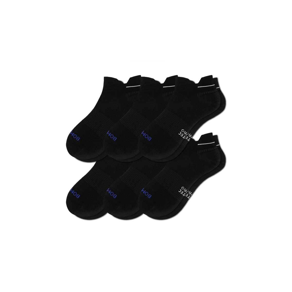 Bombas Women's RunPro Ankle Socks 6-Pack, Targeted Compression Running Socks