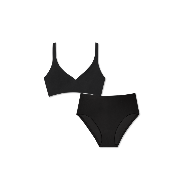 Bombas Women's No Show Plunge Bralette + Hipster Pack