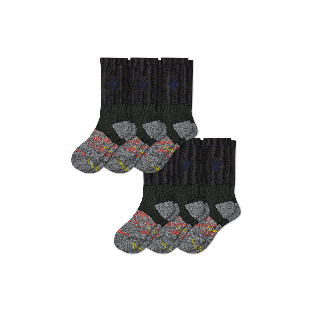 Bombas Women's Performance Targeted Compression Calf Socks 6-Pack, Merino Wool Blend