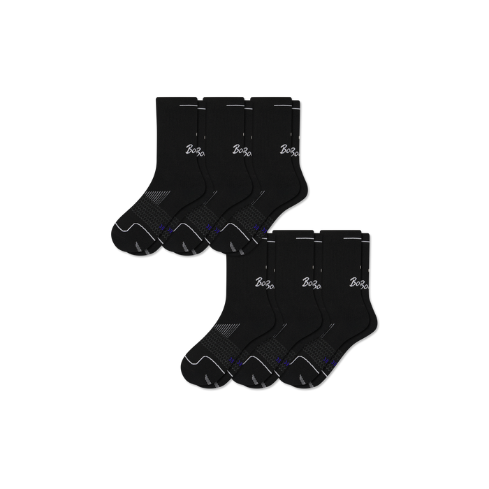 Bombas Women's Run Half Calf Socks 6-Pack, Lightweight Breathable Running Socks