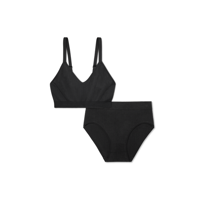 Bombas Women's Seamless Scoop Bralette + High Rise Brief Pack
