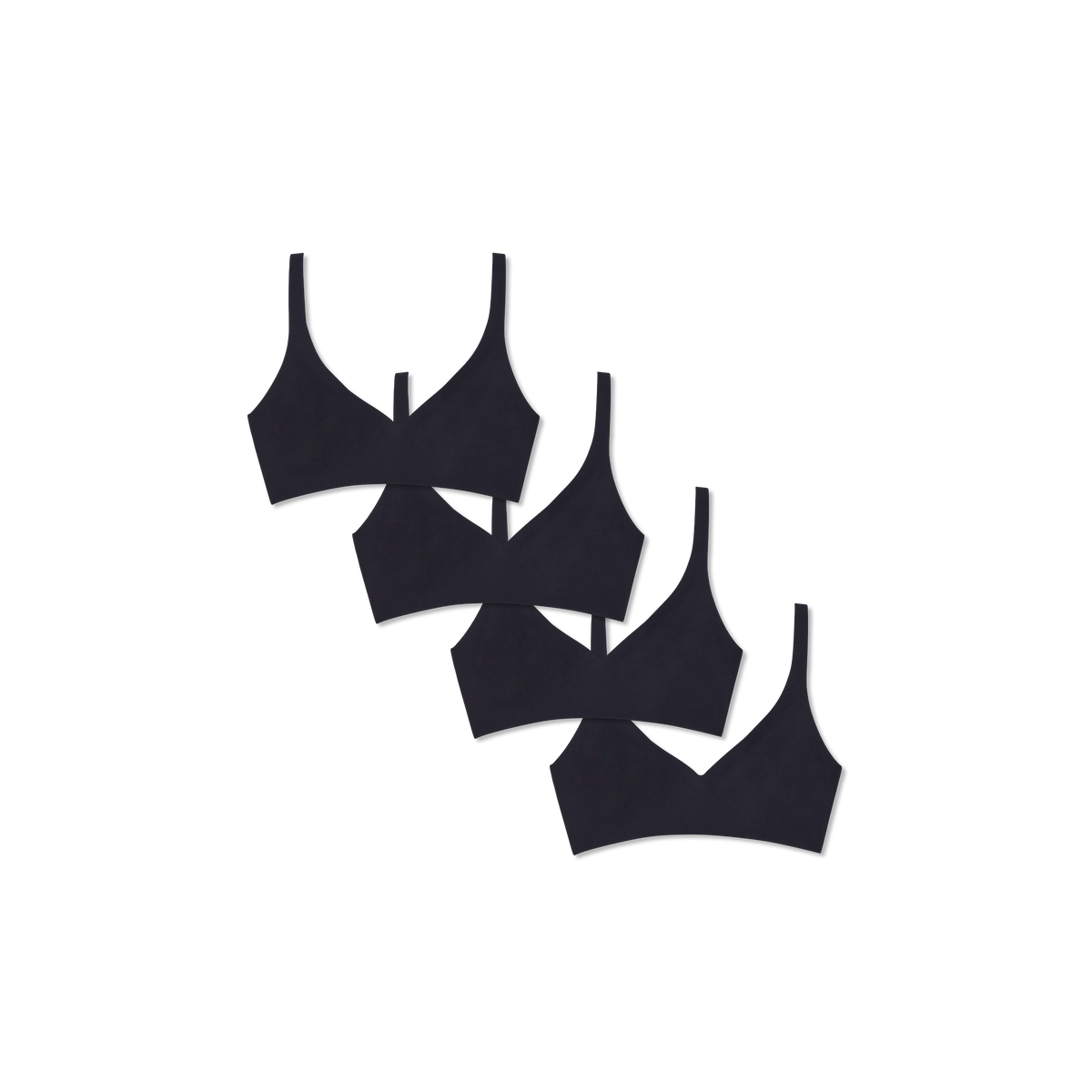 Bombas Women's No Show Plunge Bralette 4-Pack