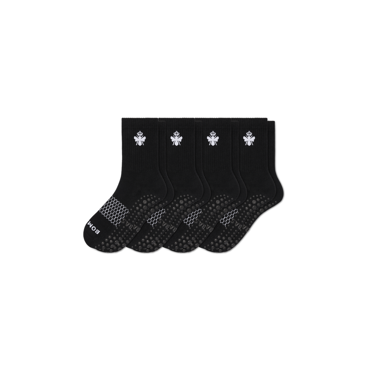 Bombas Women's Gripper Half Calf Socks 4-Pack - Non-Slip Barre & Pilates Socks