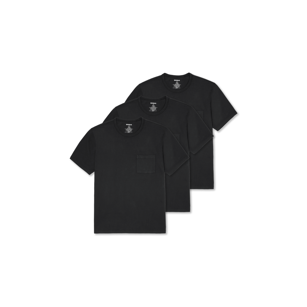 Bombas Men's Premium Weight Pocket Crew Neck T-Shirt 3-Pack