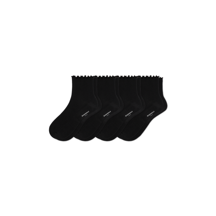 Bombas Women's Ruffle Rib Quarter Sock 4-Pack
