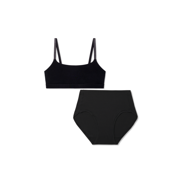 Bombas Women's Super Soft Scoop Bralette + High Rise Brief Pack