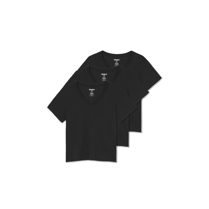 Bombas Women's Pima Cotton V-Neck T-Shirt 3-Pack