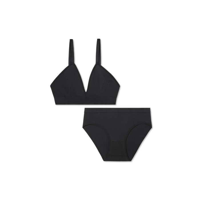 Bombas Women's Seamless Triangle Bralette + Brief Pack