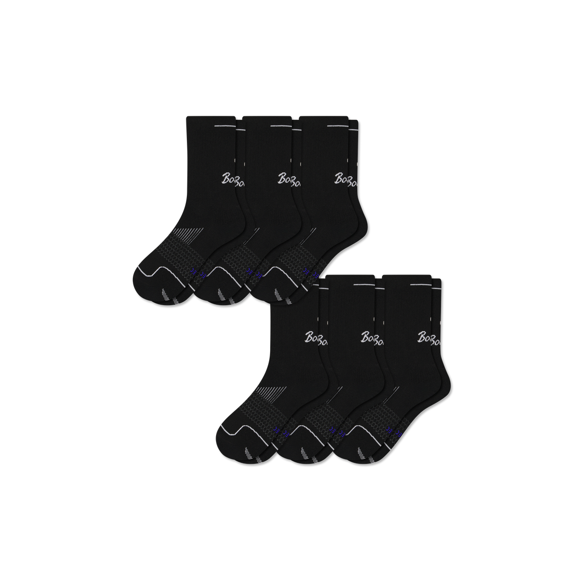 Bombas Men's Run Half Calf Socks 6-Pack