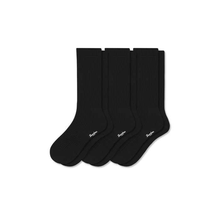 Bombas Men's Merino Cashmere Blend Fine Rib Calf Socks 3-Pack