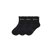 Bombas Women's UltraLite Ruffle Sport Quarter Socks 3-Pack, Lightweight Running Socks