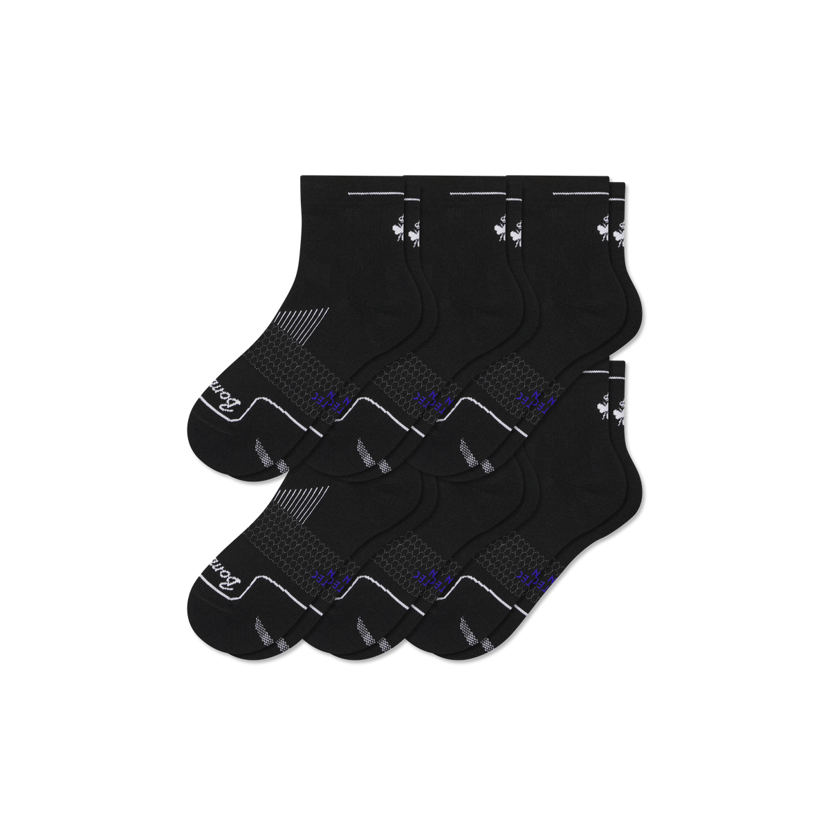 Bombas Men's Run Quarter Sock 6-Pack