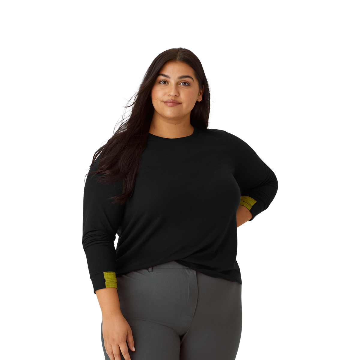 Bombas Women's Merino Wool Blend Crew Neck Long Sleeve T-Shirt
