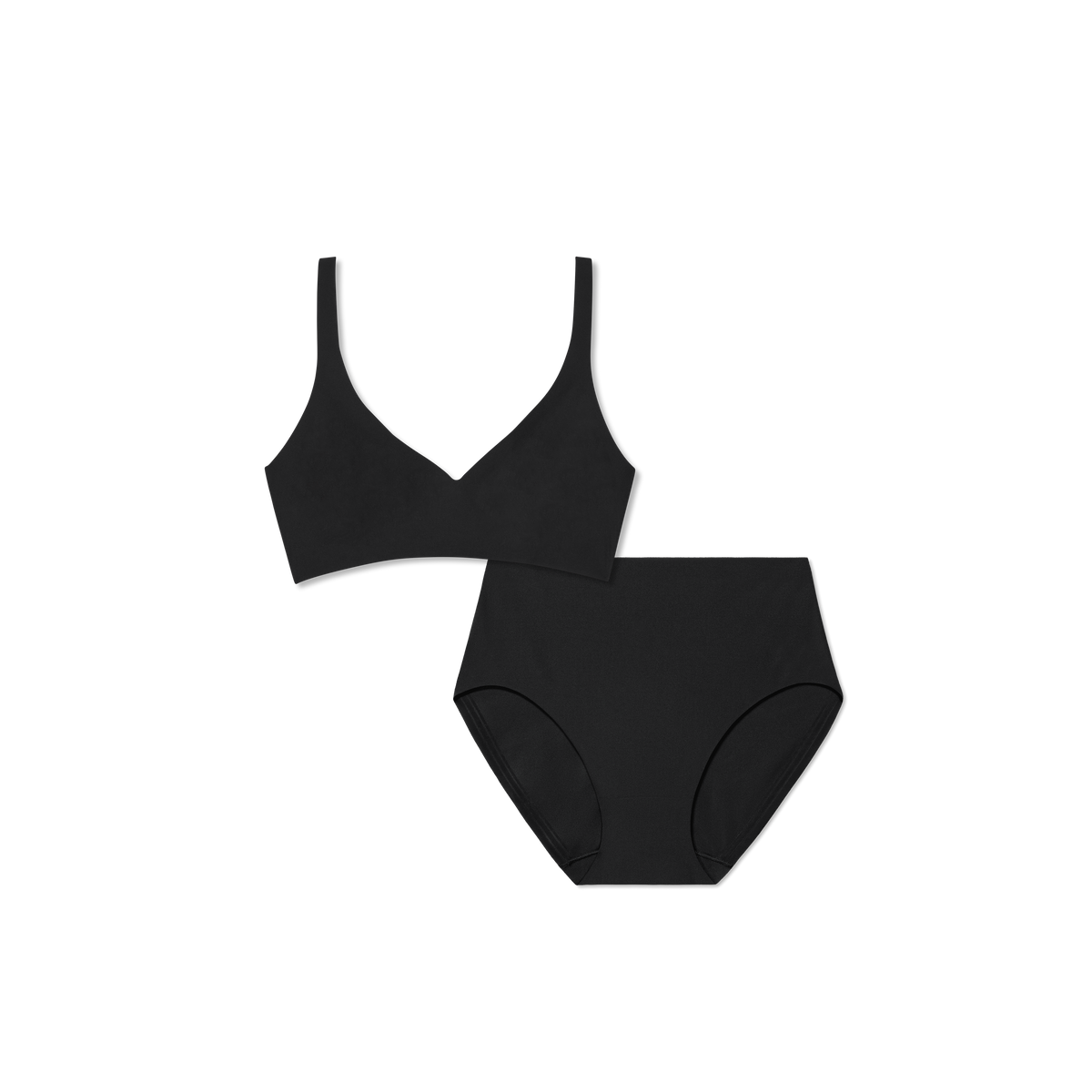 Bombas Women's No Show Plunge Bralette + High Rise Brief Pack