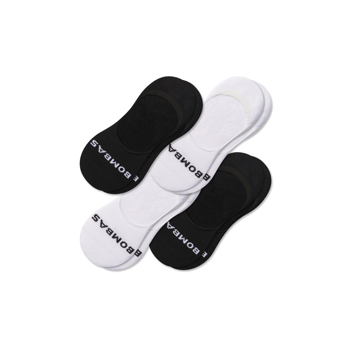 Bombas Men's Mid-Cut Cushioned No Show Socks 4-Pack