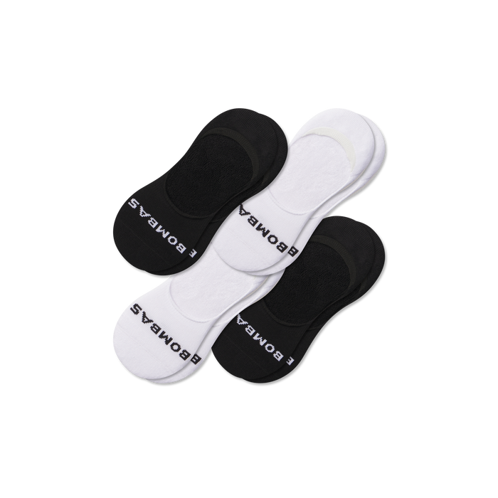 Bombas Men's Mid-Cut Cushioned No Show Socks 4-Pack