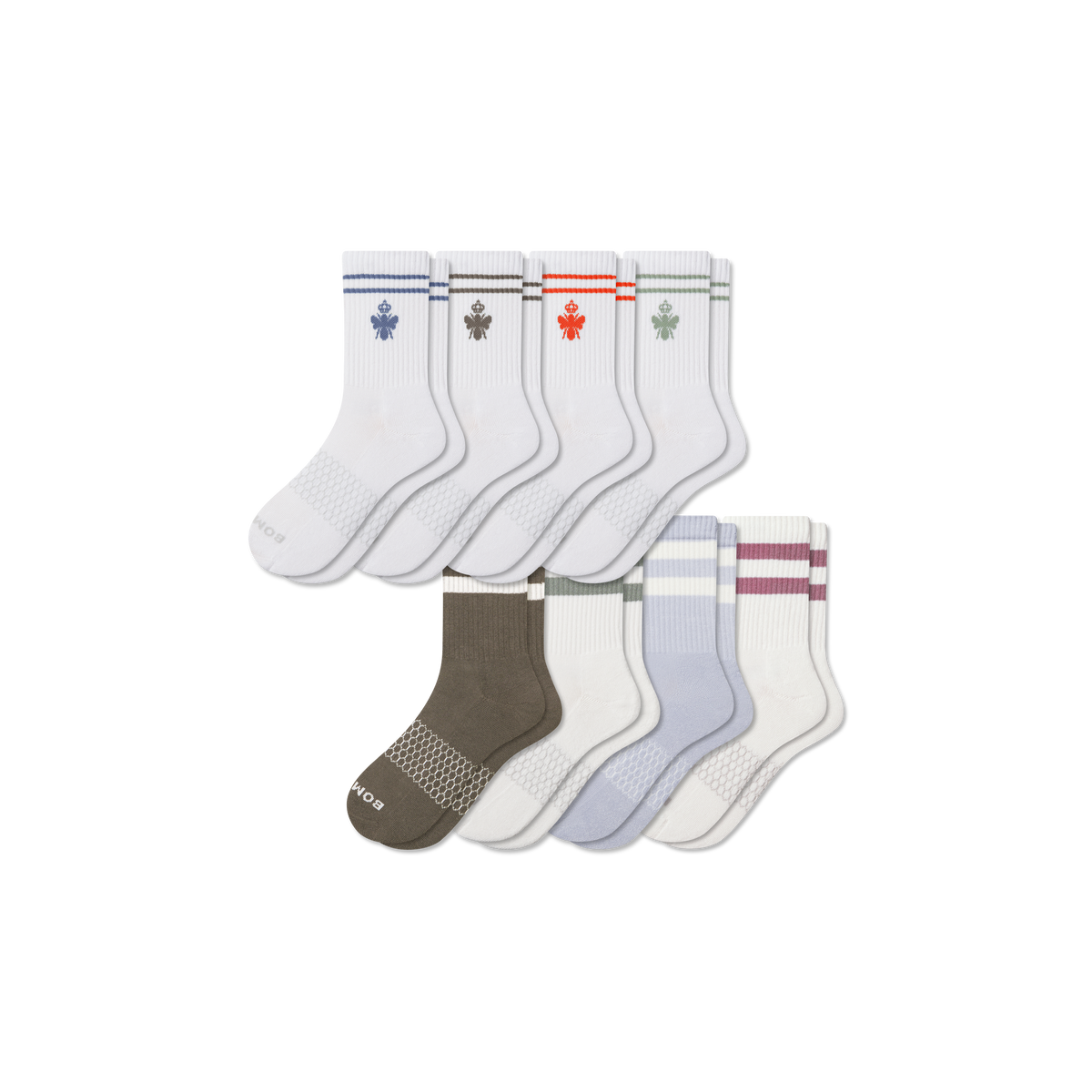 Bombas Women's Half Calf Socks 8-Pack with Arch Support