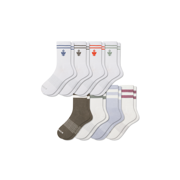 Bombas Women's Half Calf Socks 8-Pack with Arch Support