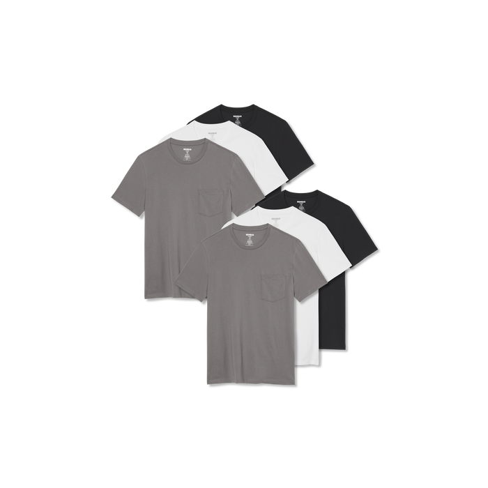 Bombas Men's Pima Cotton Pocket Crew Neck T-Shirt 6-Pack