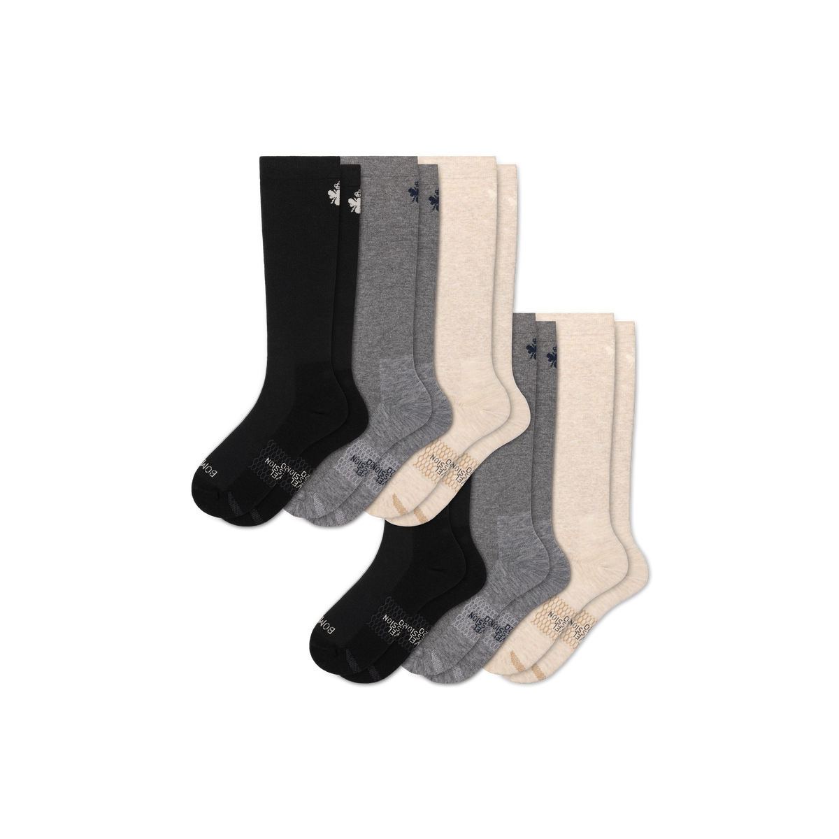 Bombas Women's Travel Compression Knee High Sock 6-Pack 15-20mmHg