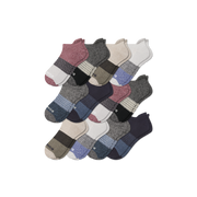 Bombas Men's Tri-Block Ankle Socks 12-Pack