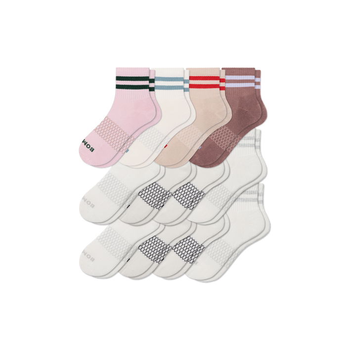 Bombas Women's Vintage Stripes Quarter Sock 12-Pack