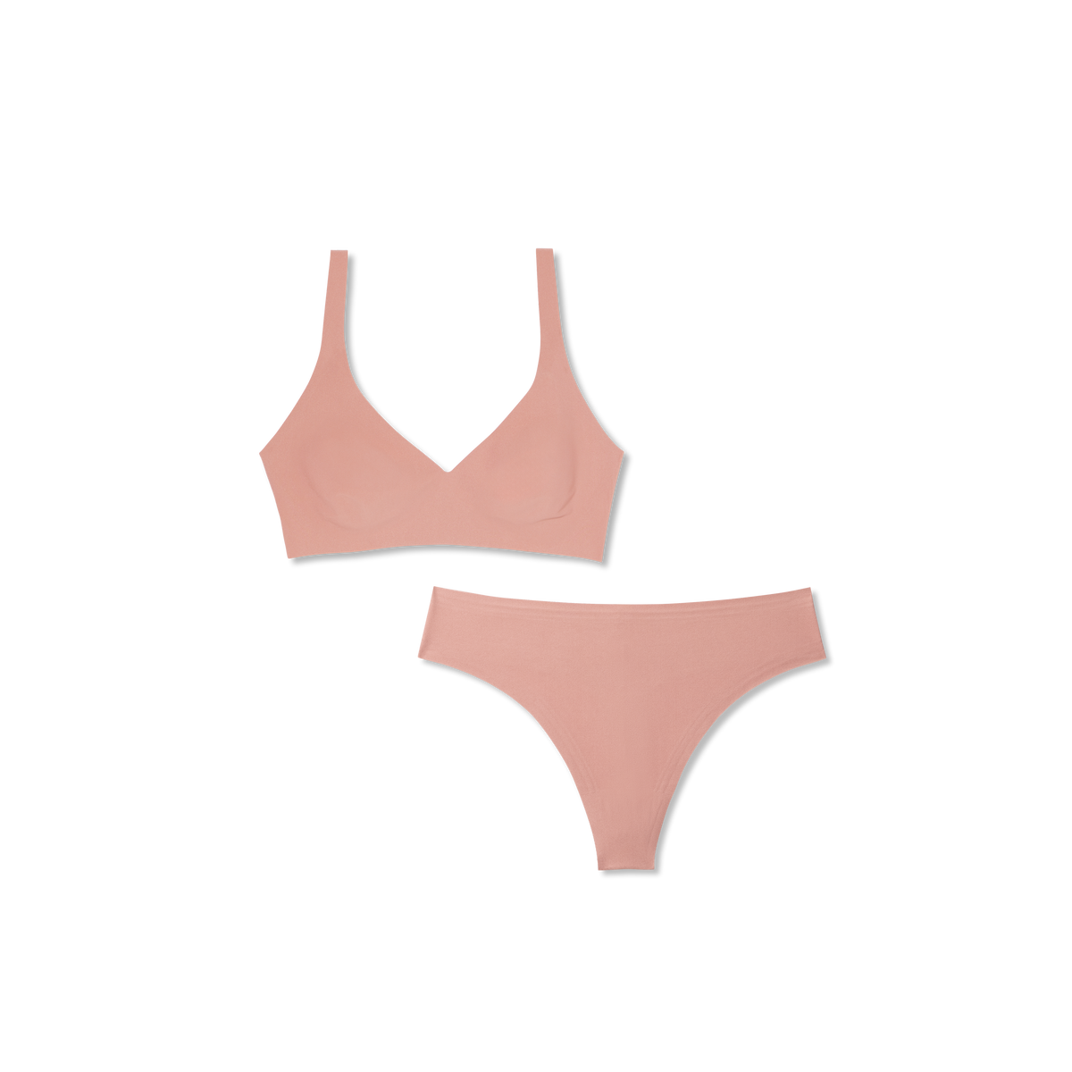 Bombas Women's No Show Plunge Bralette + Thong Pack