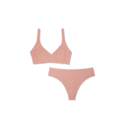 Bombas Women's No Show Plunge Bralette + Thong Pack