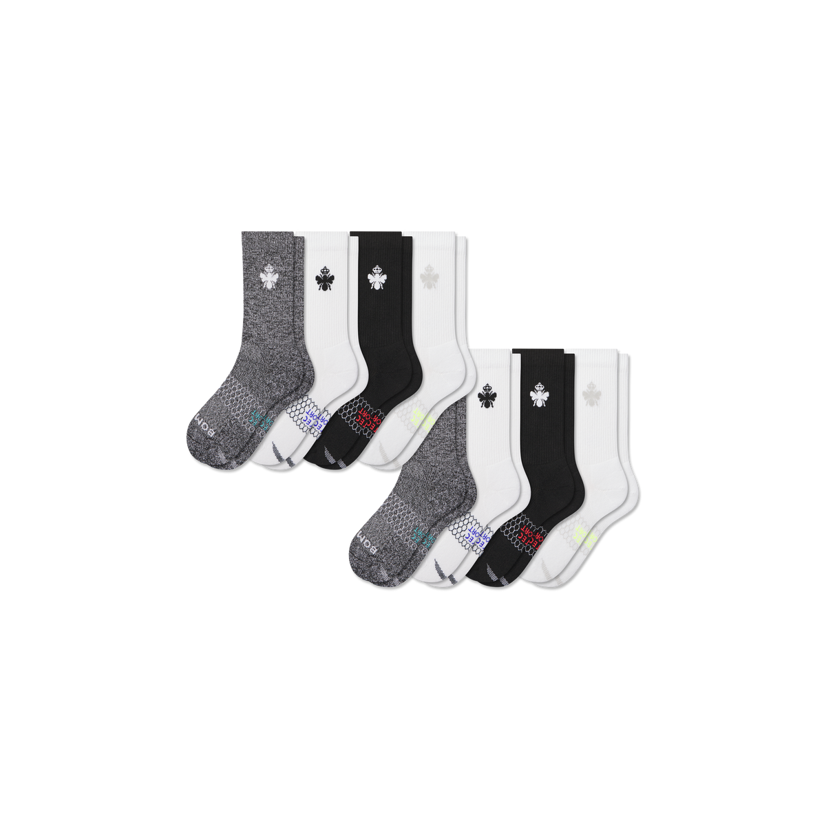 Bombas Youth All Sport Calf Socks 8-Pack