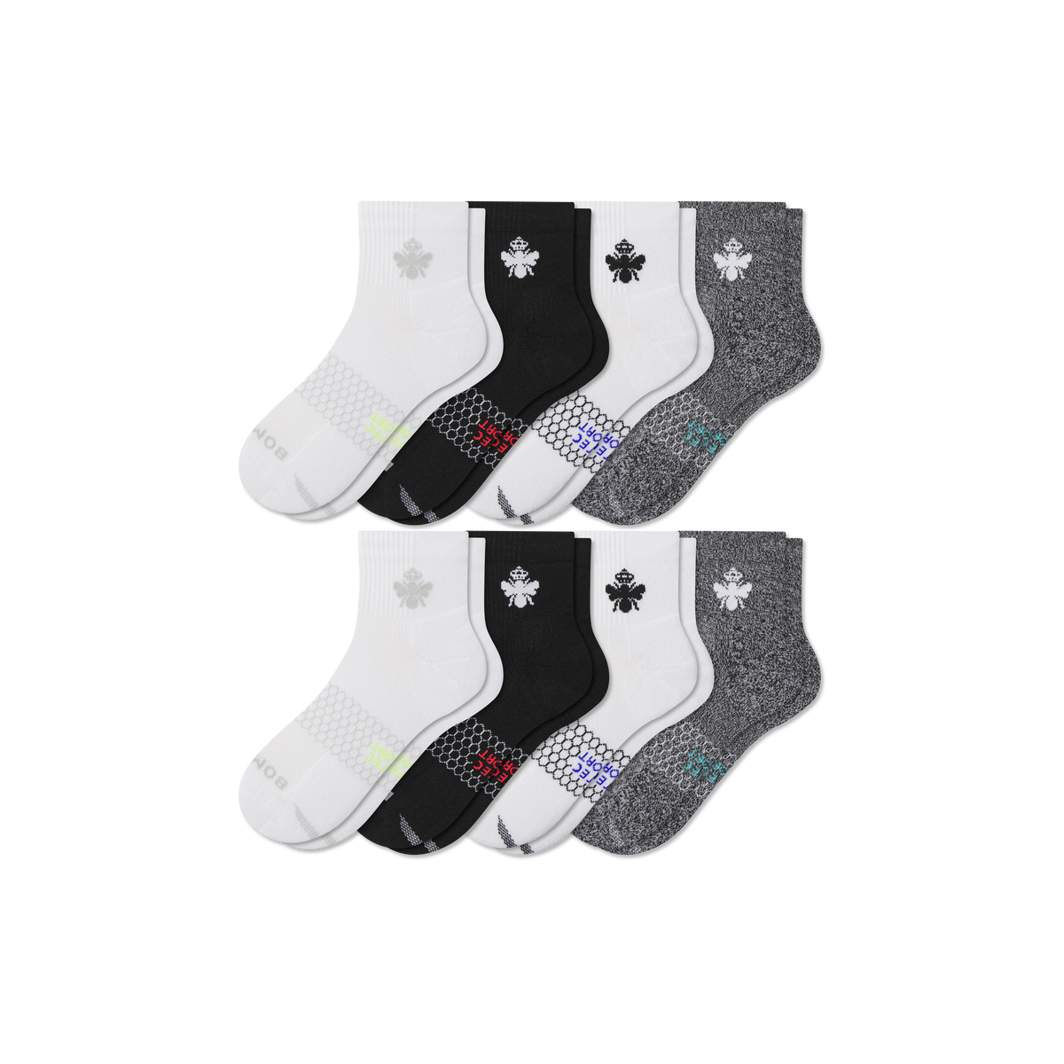 Bombas Men's All Sport Quarter Sock 8-Pack